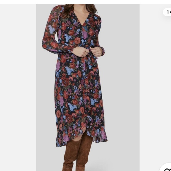 PAIGE Floral Midi Wrap Dress - Picture 2 of 6